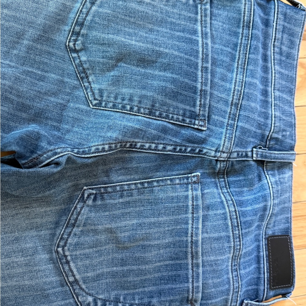Express Blue Straight Leg Denim Jeans - Picture 9 of 10